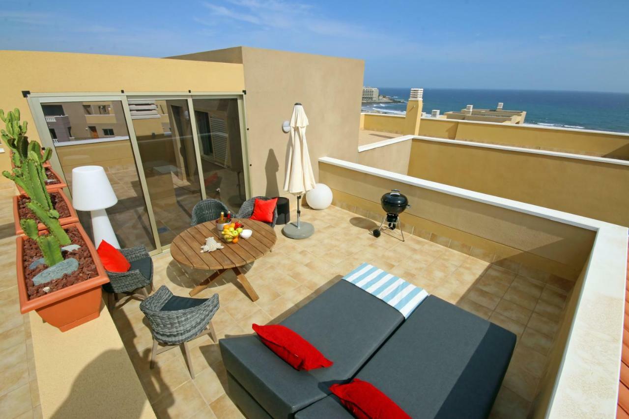 La Perla By Rentmedano Superb Luxury Duplex, Private Roof Terrace, Ocean View, Pool, Wifi And Parking Apartment El Médano Exterior foto